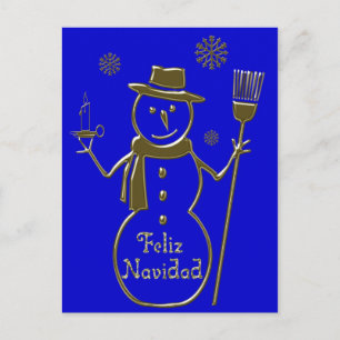 Postal De Festividades Cartão espanhol Feliz Navidad do Feliz Natal do