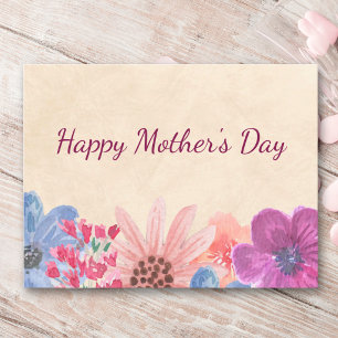 Postal De Festividades Cartão Feliz Dia das Mães para a Mamãe Flores