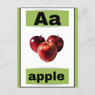 Postal De Festividades cartão flash alfabético (com imagem real)