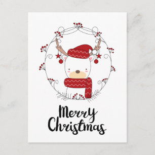 Postal De Festividades CARTÃO FOTO HOLIDAY Merry Christmas Reindeer