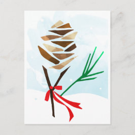 Postal De Festividades Cartão ilustrado do feriado do Natal do cone do