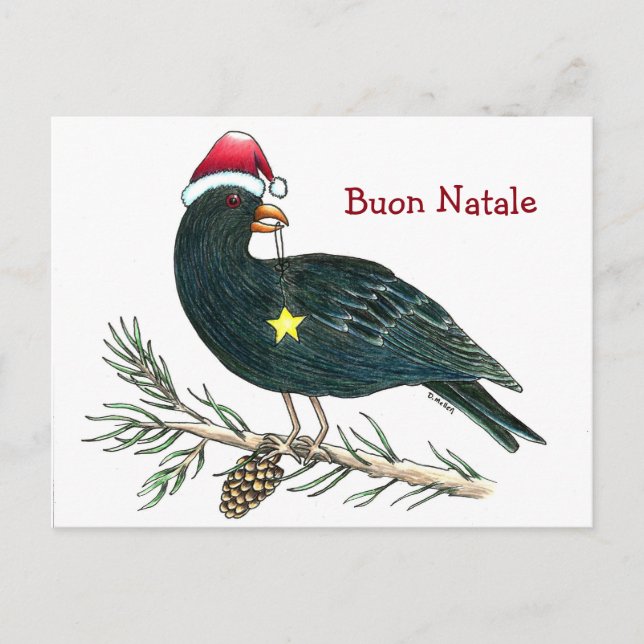 Postal De Festividades Cartão italiano "Buon Natale " do Natal (Frente)