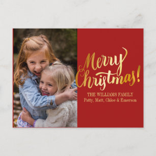 Postal De Festividades Cartão personalizado da foto do Feliz Natal