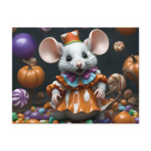 cartão personalizado fofo do rato halloween