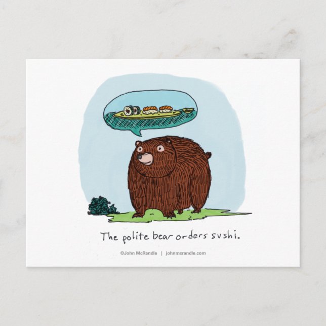 Postal De Festividades Cartão Polite Bear (Frente)