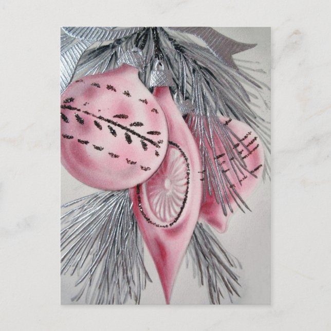 Postal De Festividades Cartão retro do feriado dos bulbos do natal (Frente)