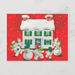 Postal De Festividades Cartão retro do natal vintage