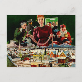 Postal De Festividades Cartão retro do natal vintage