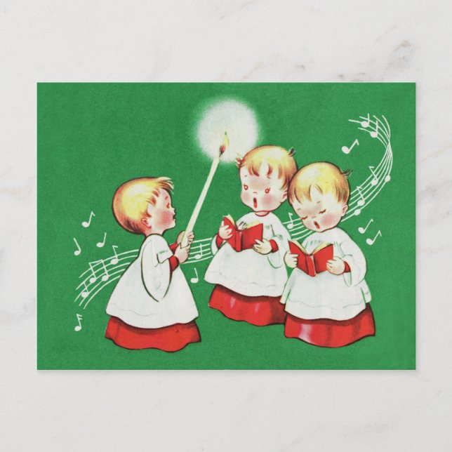 Postal De Festividades Cartão retro do natal vintage (Frente)