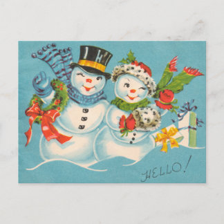 Postal De Festividades Cartão retro do natal vintage