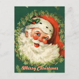 Postal De Festividades Cartão retro do papai noel