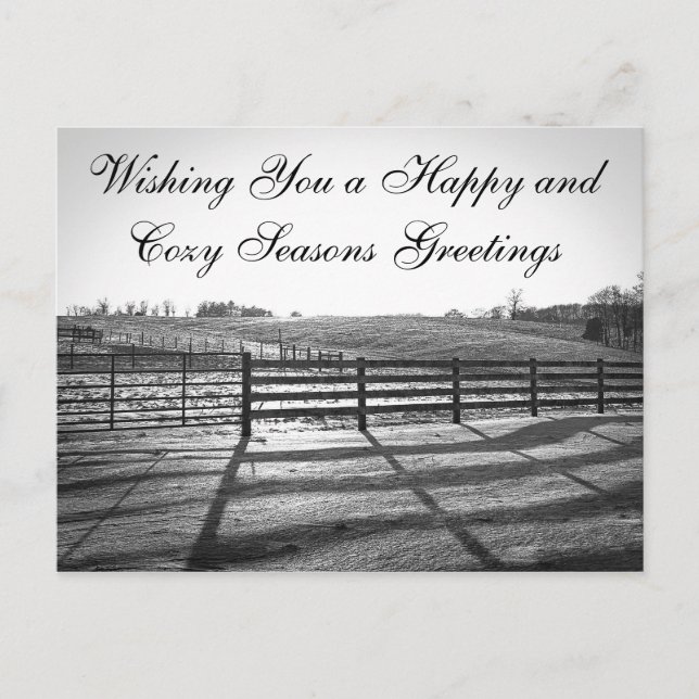 Postal De Festividades Cartão rurais da paisagem - estrada do inverno (Frente)