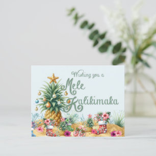 Postal De Festividades Desejando um Mele Kalikimaka Cartão