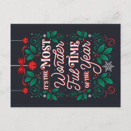 Postal De Festividades Época maravilhosa do cartão do ano
