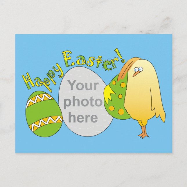 Postal De Festividades Felz pascoa! Cartão personalizados da foto (Frente)