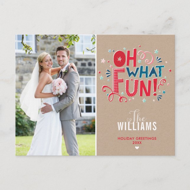 Postal De Festividades FOTO HOLIDAY CARTÃO Típica festiva oh que divertid (Frente)