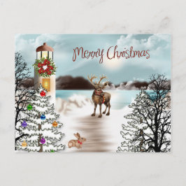 Postal De Festividades Natal no Cartão com fotos do lago