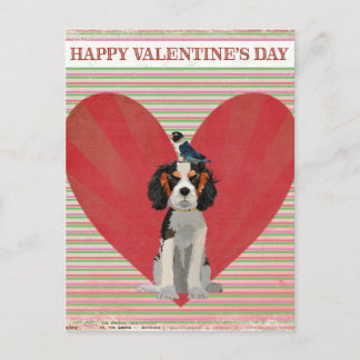 Postal De Festividades O cartão dos NAMORADOS do SPANIEL & do PÁSSARO