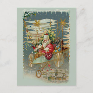 Postal De Festividades Papai Noel & Sua Incrível Máquina Voadora Cartão P