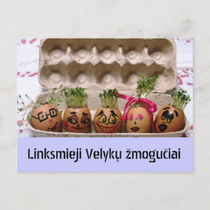 Postal De Festividades Pessoas alegres do cartão lituano da páscoa do o