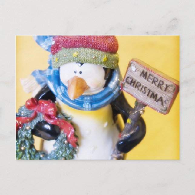 Postal De Festividades Pinguim • Cartão do Natal (Frente)