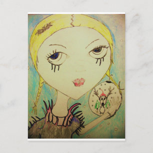 Postal De Festividades Princesa Zombi do Natal do cartão