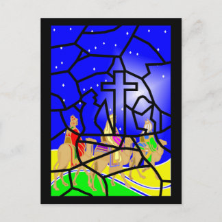 Postal De Festividades Três reis Natal Cartão