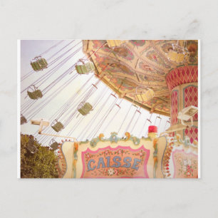 Postal De Festividades Um carrossel do vintage em Paris no cartão