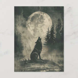 Postal De Festividades Wolf Samhain Halloween Cartão
