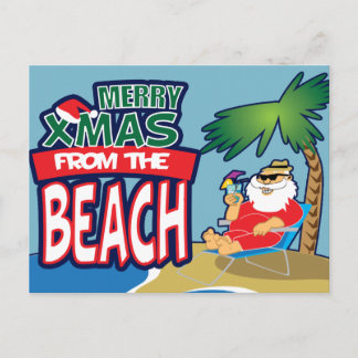 Postal De Festividades XMAS da FELIZ do cartão da PRAIA
