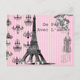 Postal De Paris, com cartão do amor