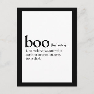 Postal Definição de dicionário do cartão Boo Halloween