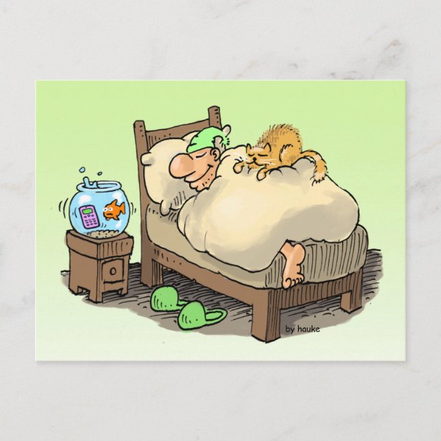 Postal deixe-me dormir cartão do longsleeper (Frente)