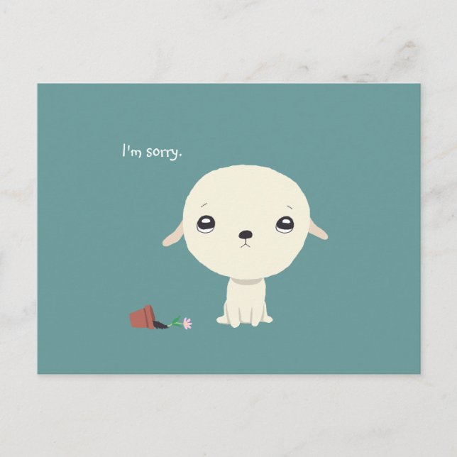 Postal Desculpe, Carte Cute Puppy Olhos Perdão Cartão (Frente)