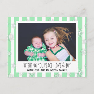 Postal Desejando-lhe paz, amor e alegria Cartão de Natal