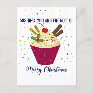 Postal Desejo-lhe muffin mas um Cartão de Natal Feliz