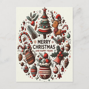 Postal Desejos de Inverno Brilhante em um Cartão Festivo