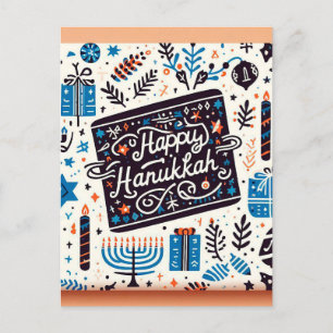 Postal Desejos Radiantes: Feliz Cartão de Saudação Hanukk