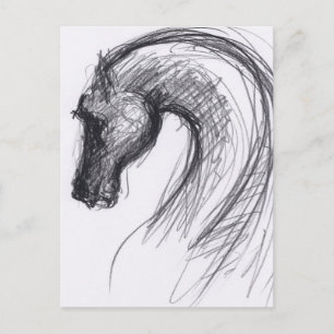 Postal Desenho Original 1 Cavalo Ano Zodíaco Cartão Posta