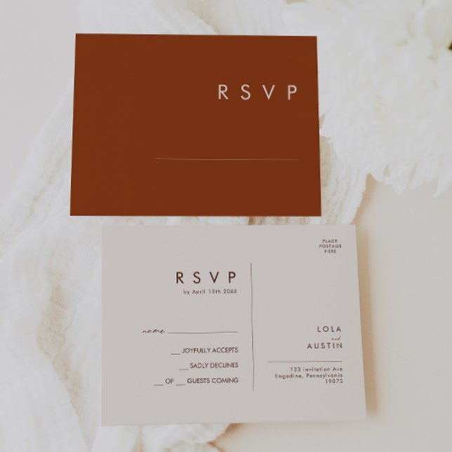 Postal Deserto Simples | Cartão de Resposta de Casamento  (Criador carregado)