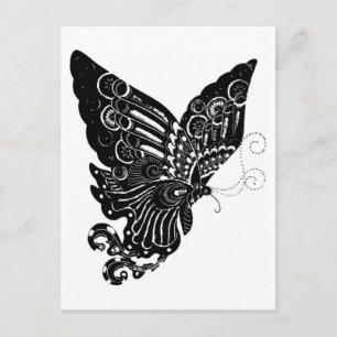 Postal Design de borboleta cortada em papel - Cartão pos