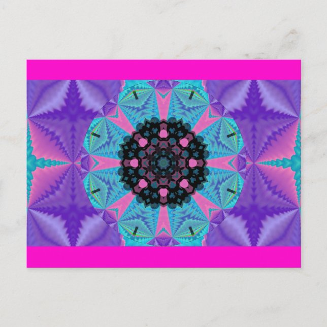 Postal Design de Mandala caleidoscópica Cartão postal.2 (Frente)