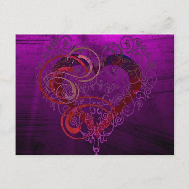 Postal Design Romântico com Redemoinho Cartão de Amor Ele (Frente)