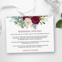 Detalhes do casamento Cartão de Inserção Floral da