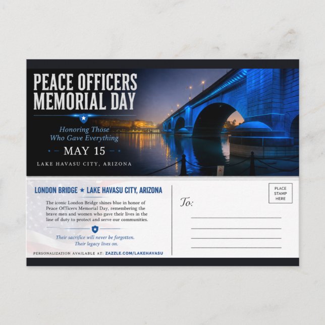 Postal Dia de Conmemoração dos Agentes da Paz Cartão Post (Frente)