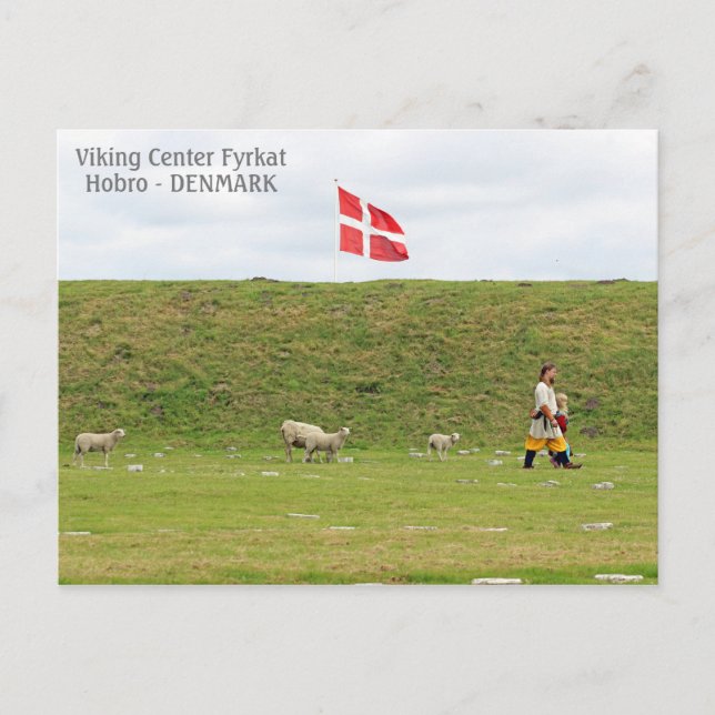 Postal Dinamarca, Terra Viking Fyrkat Cartão Postal! (Frente)