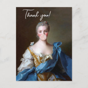 Postal Diva de chiclete com cartão de agradecimento da bo