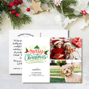 Postal Divertido, Feliz Natal, 2 Fotografias Cartão