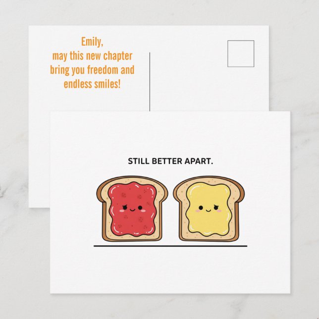 Postal Divórcio de Cartão Aparte Melhor (Frente/Verso)