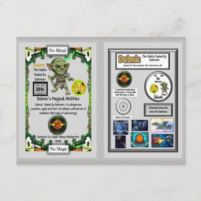 Postal Dubnic Apresenta Cartão de Troca do Dubnium (Frente)